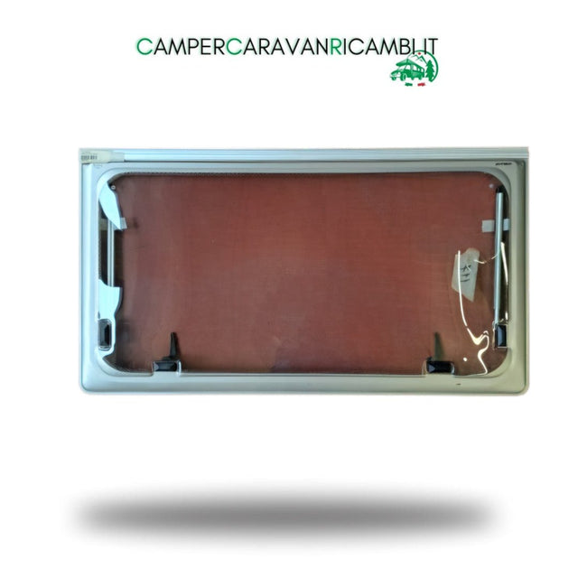 FINESTRA IN PLEXIGLASS CON BORDO SATINATO/CHAMPAGNE PER CARAVAN E CAMPER HYMER ANNI '90 (0398326) - campercaravanricambi.com