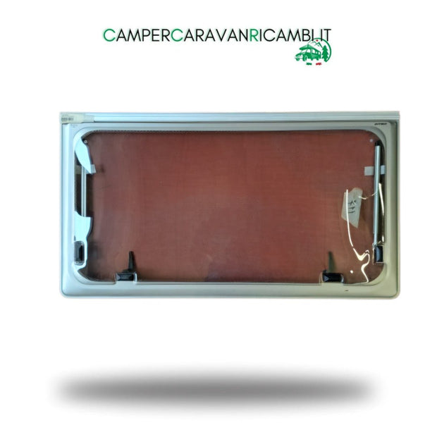 FINESTRA IN PLEXIGLASS CON BORDO SATINATO/CHAMPAGNE PER CARAVAN E CAMPER HYMER ANNI '90 (0398326) - campercaravanricambi.com