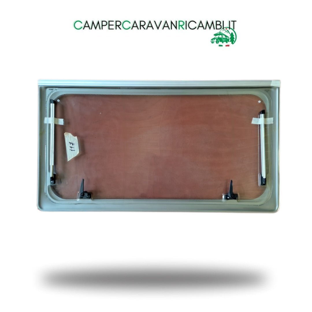 FINESTRA IN PLEXIGLASS CON BORDO SATINATO/CHAMPAGNE PER CARAVAN E CAMPER HYMER ANNI '90 (0398326) - campercaravanricambi.com