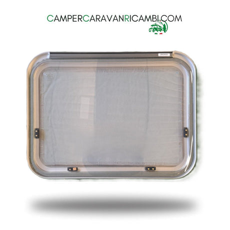FINESTRA IN PLEXIGLASS CON SERIGRAFIA GRIGIA PER CAMPER/CARAVAN GRUPPO SEA/TRIGANO (F26700X500) - campercaravanricambi.com