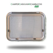 FINESTRA IN PLEXIGLASS CON SERIGRAFIA GRIGIA PER CAMPER/CARAVAN GRUPPO SEA/TRIGANO (F26700X500) - campercaravanricambi.com