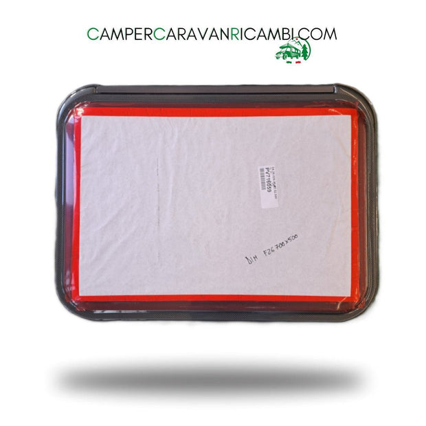 FINESTRA IN PLEXIGLASS CON SERIGRAFIA GRIGIA PER CAMPER/CARAVAN GRUPPO SEA/TRIGANO (F26700X500) - campercaravanricambi.com