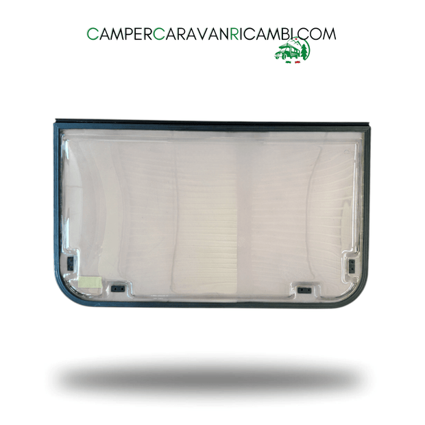 FINESTRA IN PLEXIGLASS FUMÉ/MARRONE CON CORNICE IN ALLUMINIO (HYM 396335) - campercaravanricambi.com