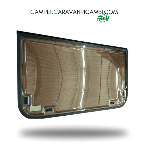 FINESTRA IN PLEXIGLASS FUMÉ/MARRONE CON CORNICE IN ALLUMINIO (HYM 396335) - campercaravanricambi.com