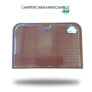 FINESTRA PLEXIGLASS FUMÉ/MARRONE FISSA PER CAMPER ARCA ANACONDA FINE ANNI '80 / INIZIO ANNI '90 (350X600) - campercaravanricambi.com