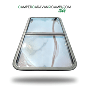 FINESTRA SCORREVOLE BIRKHOLZ COMPLETA DI CORNICE ESTERNA PER CAMPER NIESMANN FLAIR/ARTO FINE ANNI '90/INIZIO 2000 (NIS 0880043) - campercaravanricambi.com