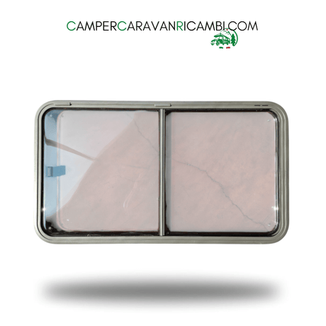 FINESTRA SCORREVOLE BIRKHOLZ COMPLETA DI CORNICE ESTERNA PER CAMPER NIESMANN FLAIR/ARTO FINE ANNI '90/INIZIO 2000 (NIS 0880043) - campercaravanricambi.com