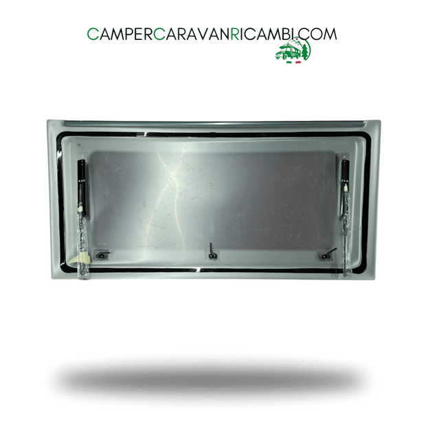 FINESTRA TRAPEZOIDALE IN PLEXIGLASS FRONTALE PER CARAVAN HOBBY DAL 2007 AL 2009 CON PISTONI PER APERTURA. MARCA PARAPRESS (2412400007) - campercaravanricambi.com