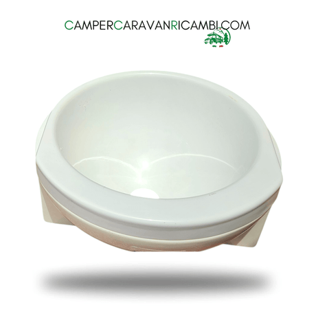 LAVELLO BAGNO IN PLASTICA ROTONDO COLOR BIANCO PER CAMPER LAIKA PRIMI ANNI 2000 (LAI 48193) - campercaravanricambi.com