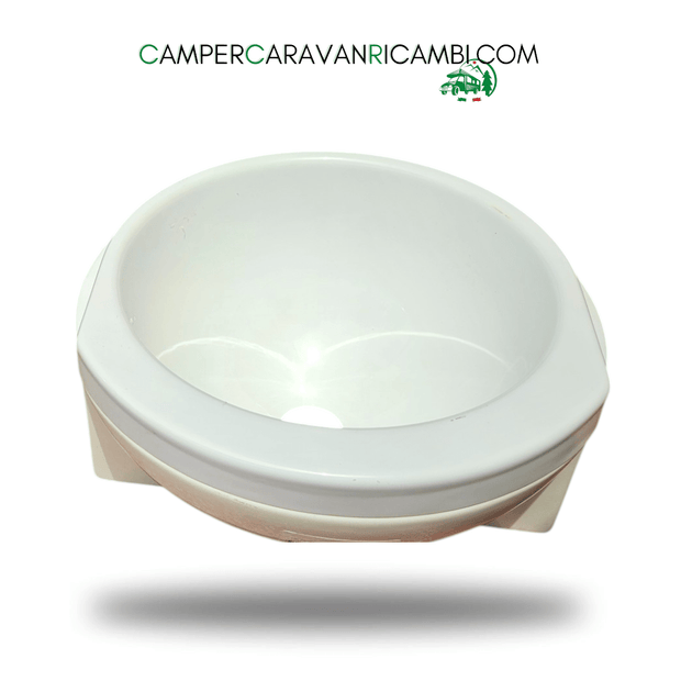 LAVELLO BAGNO IN PLASTICA ROTONDO COLOR BIANCO PER CAMPER LAIKA PRIMI ANNI 2000 (LAI 48193) - campercaravanricambi.com