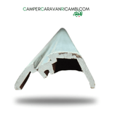 SET DI DUE PROFILI PERIMETRALI GIUNZIONI TETTO/PARETI PER CAMPER ARCA ANNI 90 LUNGHI 4500mm (UNO DEI DUE HA 30cm DI PARTE DANNEGGIATA) - campercaravanricambi.com