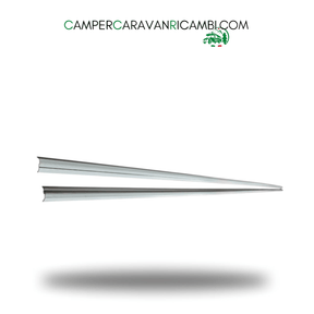 SET DI DUE PROFILI PERIMETRALI GIUNZIONI TETTO/PARETI PER CAMPER ARCA ANNI 90 LUNGHI 4500mm (UNO DEI DUE HA 30cm DI PARTE DANNEGGIATA) - campercaravanricambi.com
