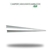 SET DI DUE PROFILI PERIMETRALI GIUNZIONI TETTO/PARETI PER CAMPER ARCA ANNI 90 LUNGHI 4500mm (UNO DEI DUE HA 30cm DI PARTE DANNEGGIATA) - campercaravanricambi.com