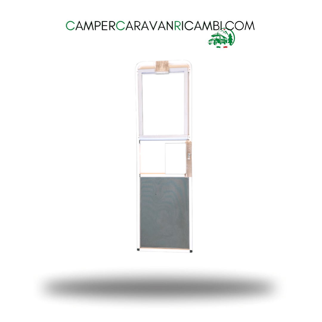 TELAIO IN ALLUMINIO CON ZANZARIERA INFERIORE E A RULLO NELLA PARTE SUPERIORE (62212) - campercaravanricambi.com