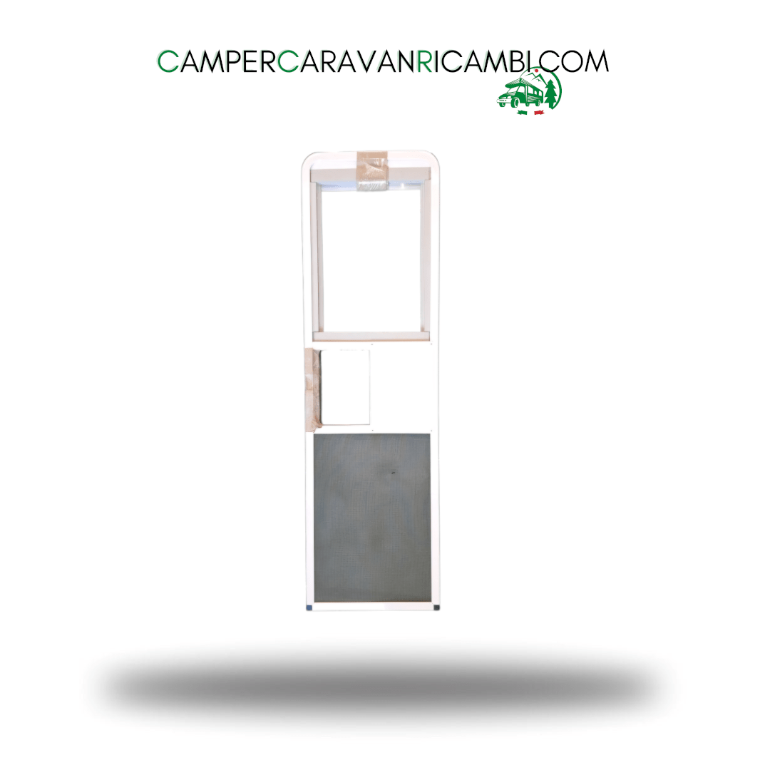 TELAIO IN ALLUMINIO CON ZANZARIERA INFERIORE E A RULLO NELLA PARTE SUPERIORE (62212) - campercaravanricambi.com