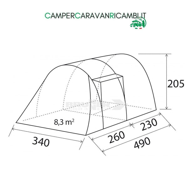 TENDA A TUNNEL BRUNNER ARQUS OUTDOOR 5 (0103057N) - campercaravanricambi.it