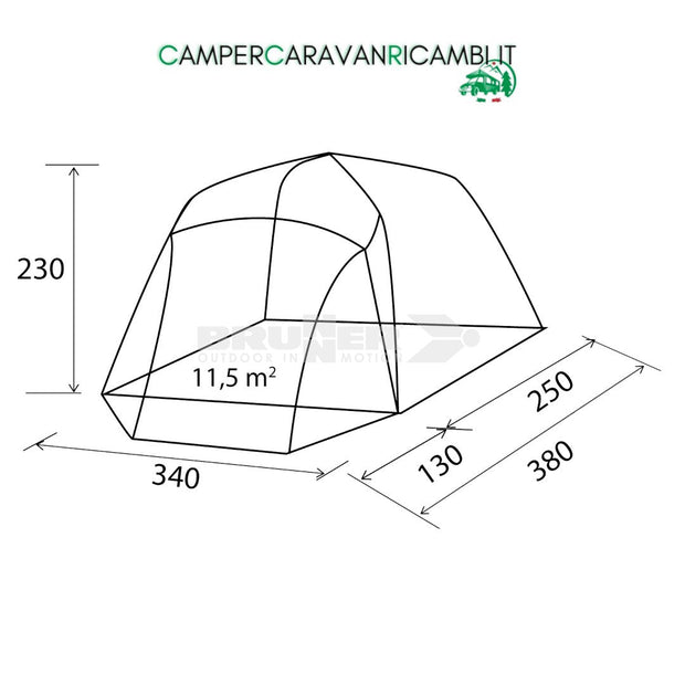 TENDA PNEUMATICA BRUNNER PER MINIBUS TROUPER XL (0102977N) - campercaravanricambi.it