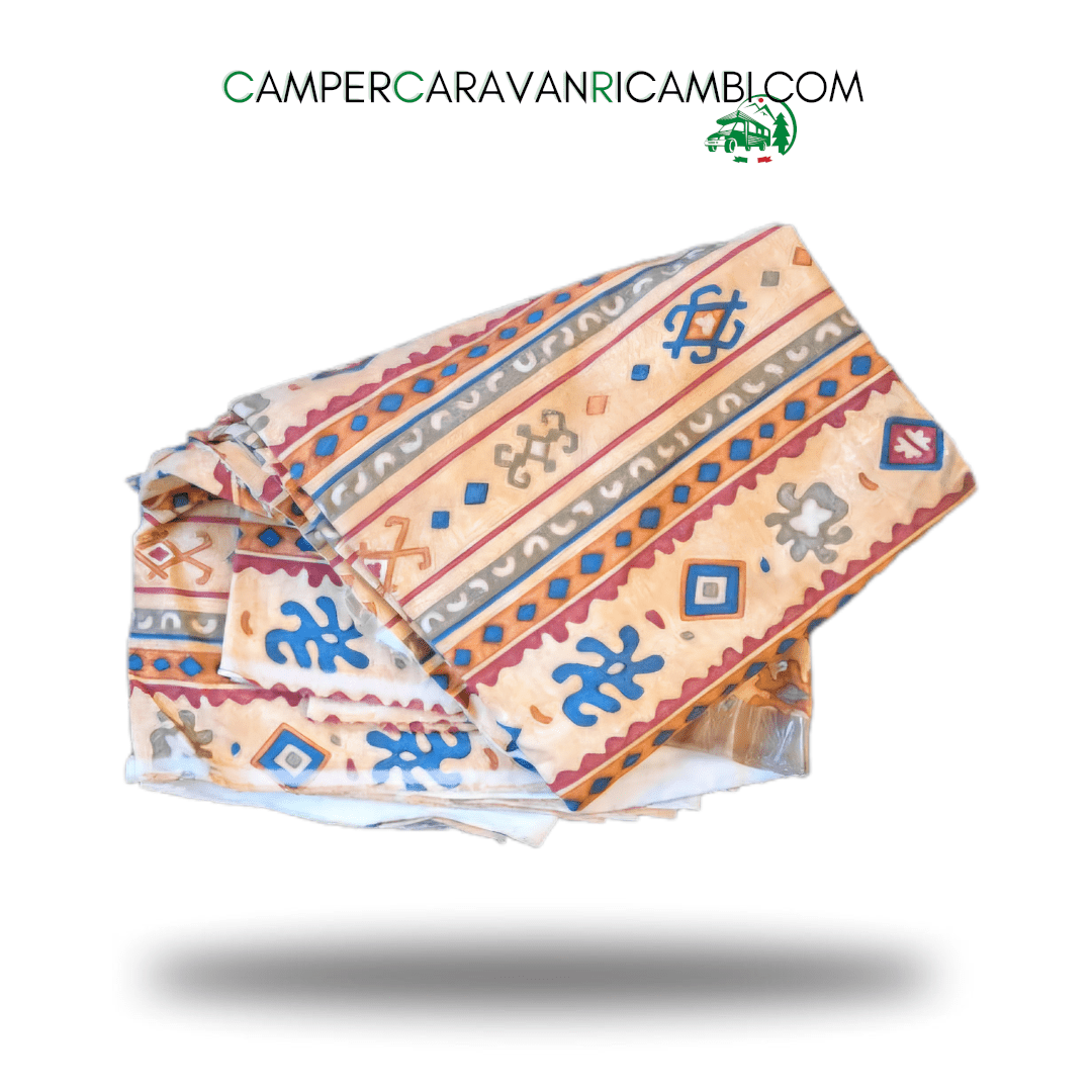 TESSUTO FANTASIA VARIANTE BULKAN 39 MARRONE PER CAMPER ARCA FINE ANNI '90. CONFEZIONE DA 6 MT (C809250) - campercaravanricambi.com